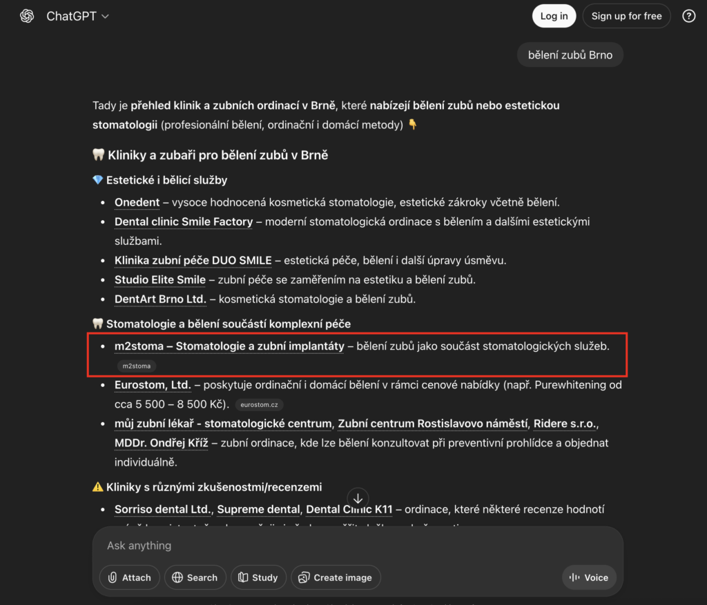 Bělení zubů Brno post